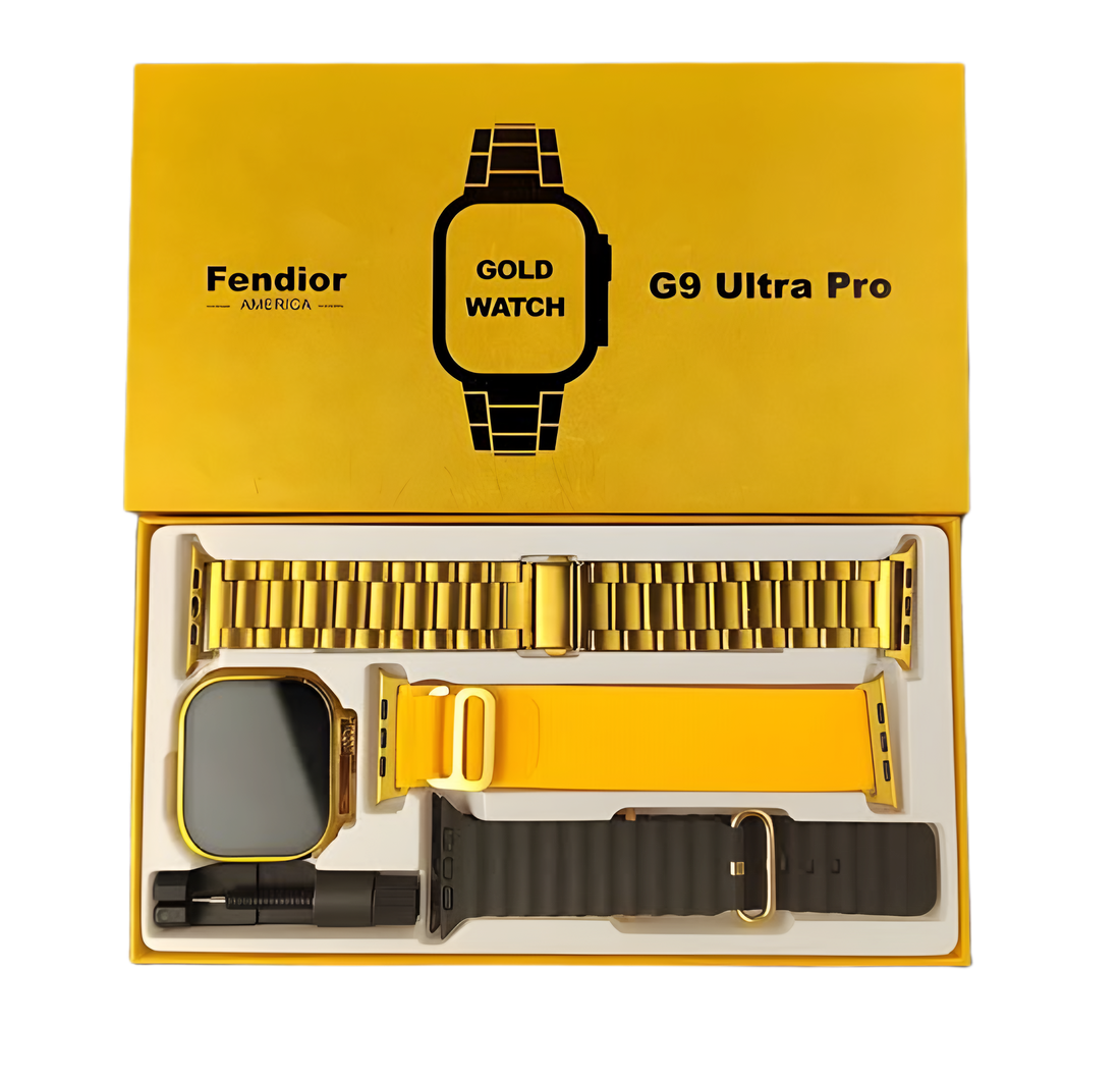 Gold Smart Watch + 2 Straps - NF Collections