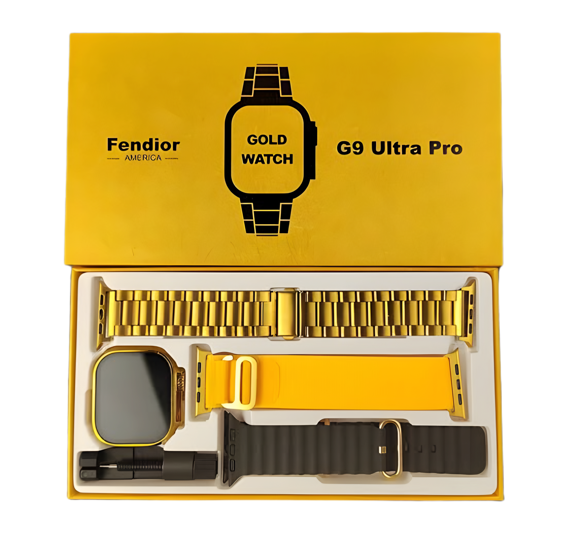 Gold Smart Watch + 2 Straps - NF Collections